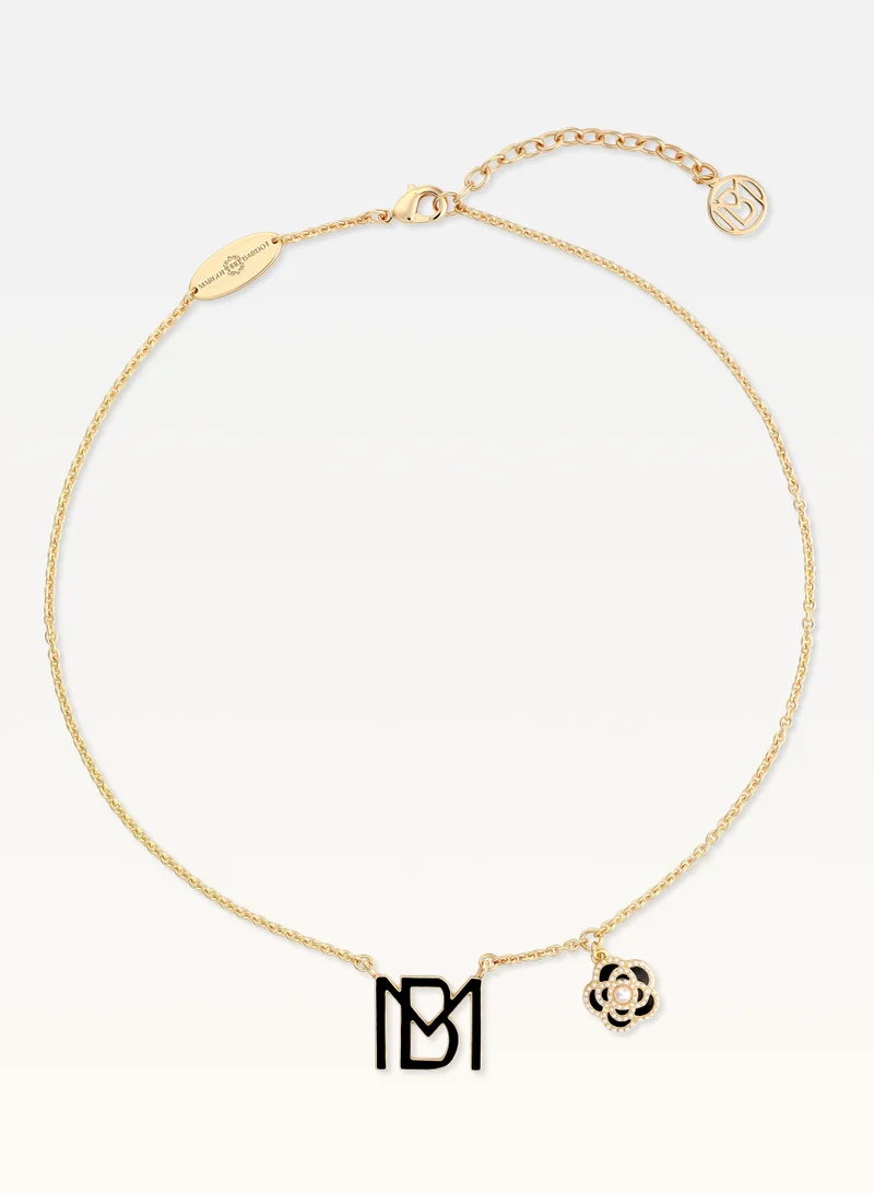 MB SIGNATURE NOIR CAMELIA GOLD-PLATED NECKLACE
